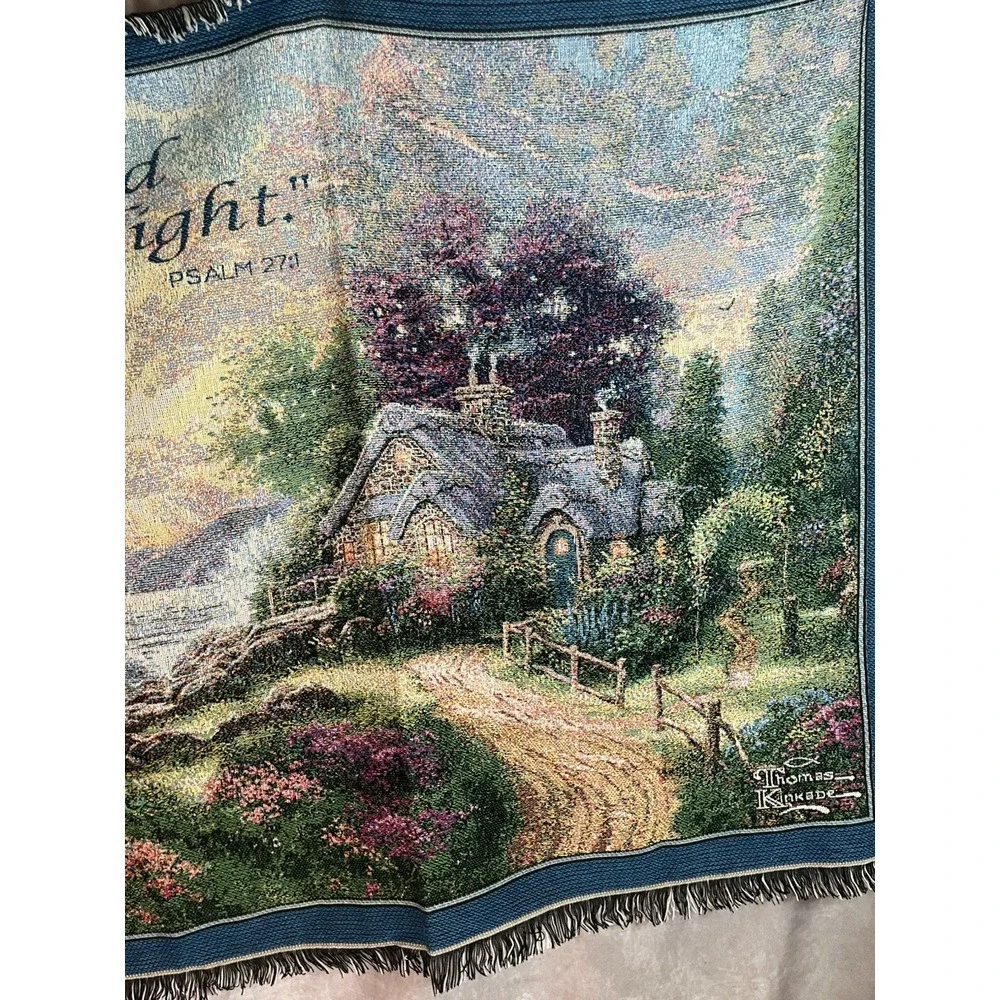 Thomas Kinkade The Lord Is My Light Afghan‎ Throw Blanket Psalm 27:1 56x47